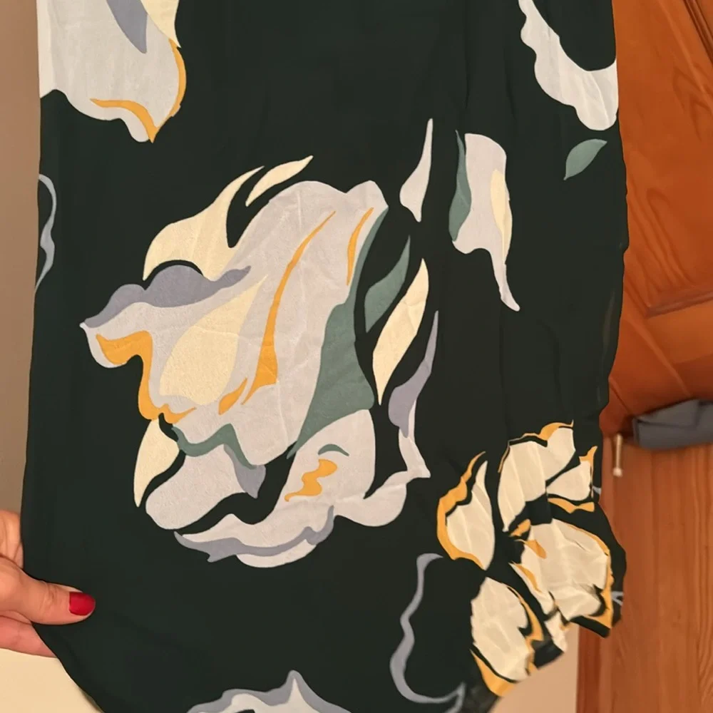 Reformation Black Floral Tie-Shoulder Midi Dress - Picture 4 of 10